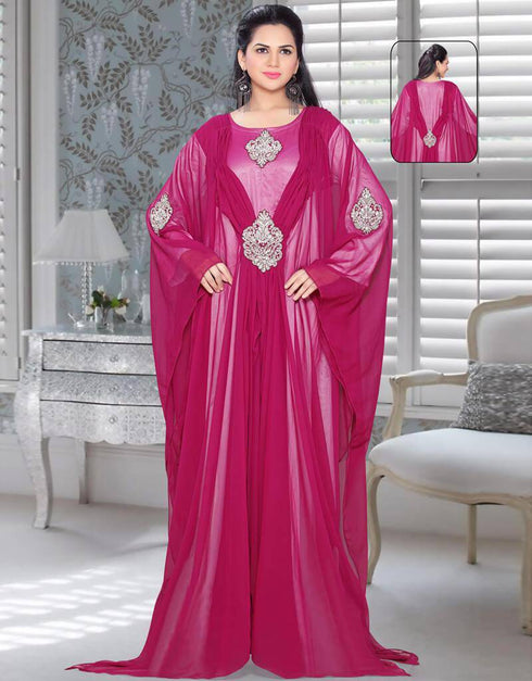 Farasha Style Kaftan With Designer Broch